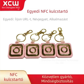 Személyre szabható NFC kulcstartó medál NTAG213, akril, közösségi média számára