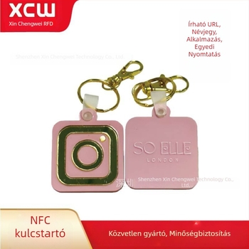 Személyre szabható NFC kulcstartó medál NTAG213, akril, közösségi média számára