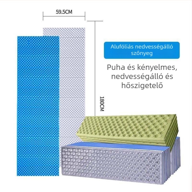 Egy személyes összecsukható kemping matrac, vízálló, tojás-hab szerkezettel, vastított, könnyen hordozható, sátorban és rövid pihenéshez