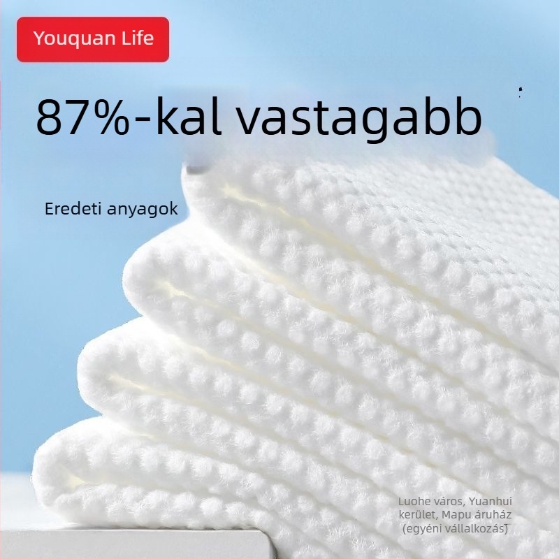 Arcápolási törölköző - Egyszer használatos, akasztós nagy csomag, száraz és nedves kettős használat, vastag tapintás (400 g; csavartalan fonal; 10 Count fonal; vízfelvétel 0–5 s)