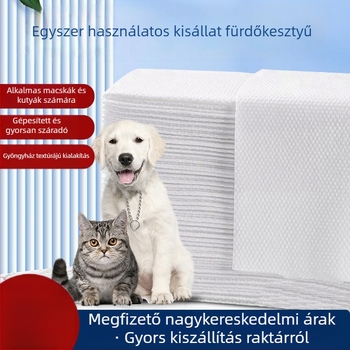 Egyszer használatos háziállat-törölközők, vastag fürdő törölközők macskáknak és kutyáknak, univerzális a kozmetikai és fodrászszalonokhoz; anyag: fa celluloszrost; kapok; nedvesség felszívódása: 0–5 s