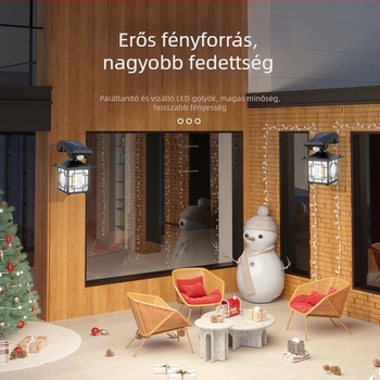 Kültéri napelemes falikar forgó fejjel, IP65 vízálló, mozgásérzékelő, LED 3W, 3.7V
