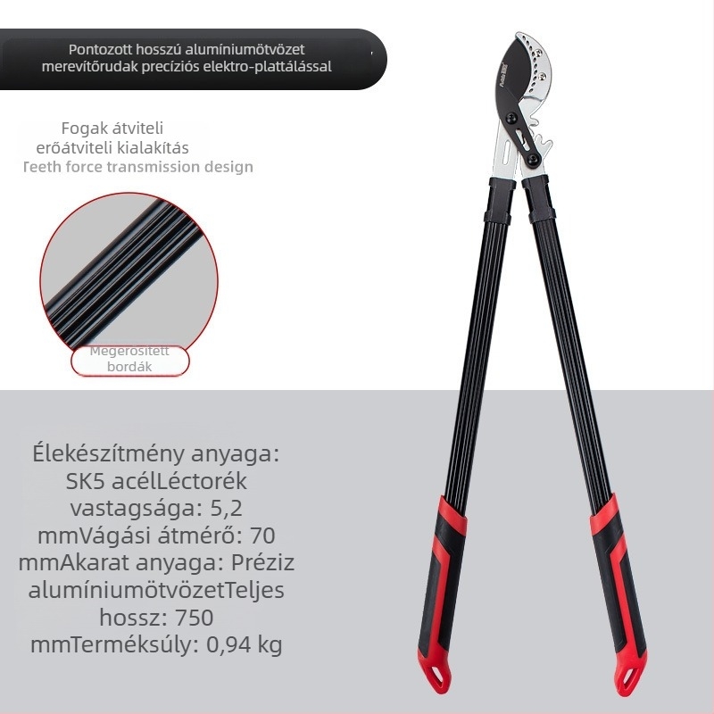Fulida Metszőolló Gyümölcsfákhoz – Nagy Kerti Metszőolló Gallyakhoz, Kinyújtott Vastag Ágak, Teflon Bevonat