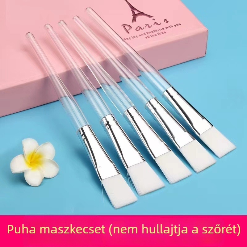 Átlátszó üreges nyeletű arcmaszk ecset puha sörtékkel