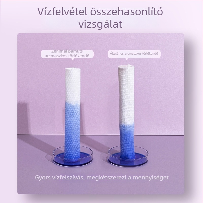 Egyszer használatos kozmetikai pamut tisztító törlőkendők, növényi rost, tisztítás, 60 lap, 220 g