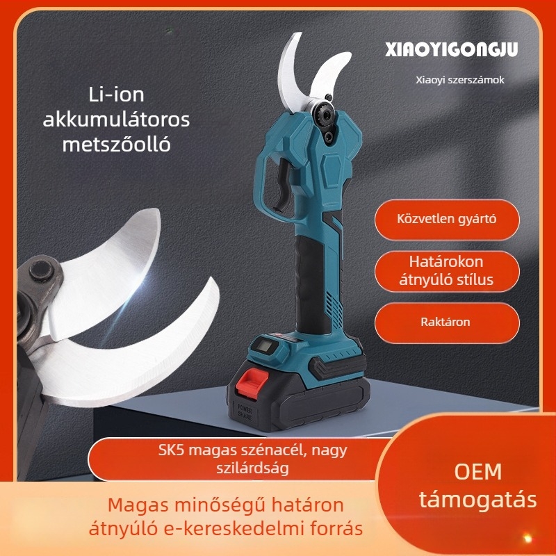 Lítiumionos elektromos metszőolló gyümölcsfákhoz, vezeték nélküli magas ágak metsző eszköz, újratölthető kerti olló