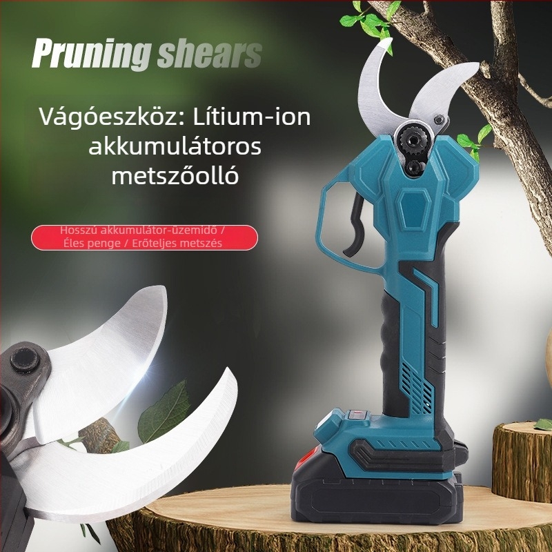 Lítiumionos elektromos metszőolló gyümölcsfákhoz, vezeték nélküli magas ágak metsző eszköz, újratölthető kerti olló