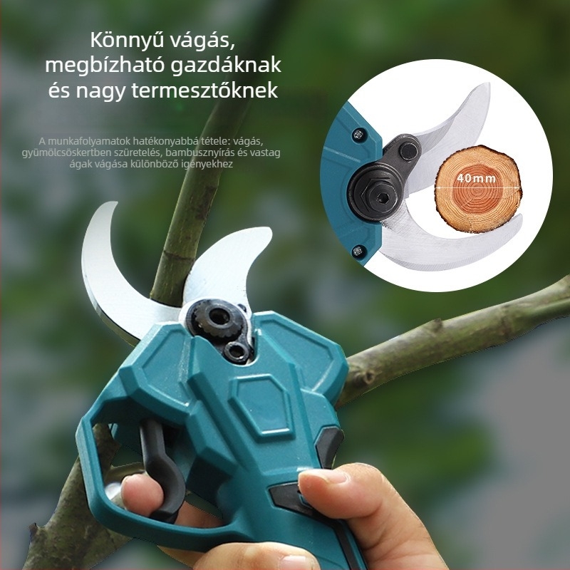 Lítiumionos elektromos metszőolló gyümölcsfákhoz, vezeték nélküli magas ágak metsző eszköz, újratölthető kerti olló