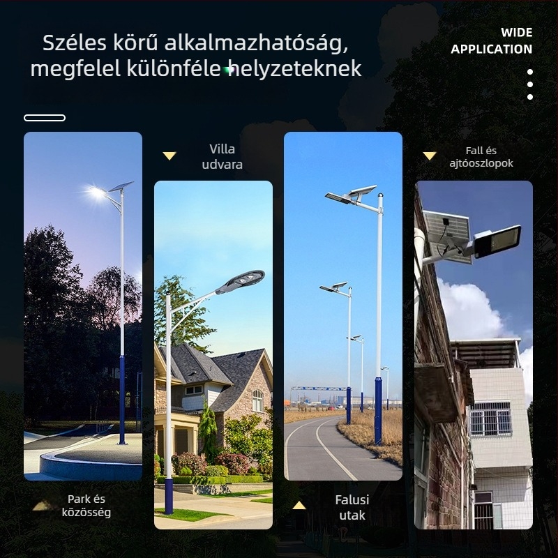Napelemes falikar kültéri, modell Bright Moon, IP65, napelemes fényforrás, távirányító, öntött alumínium test