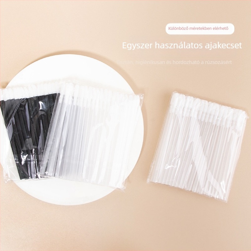 Egyszer használatos ajak ecset, flockolt gloss ecsettel, mini hordozható sminkeszköz