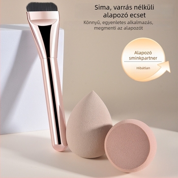 Foundation ecsetkészlet D-0012 — egylépéses dizájn, könnyű, egyenletes fedés; tartalmaz 2 szivacsot és 1 ecsetet