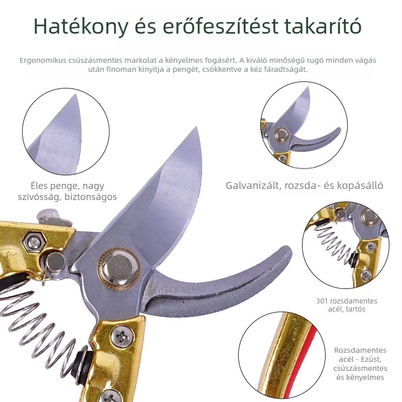 V8 precíz metszőolló ágakhoz, metszéshez gyümölcsfákhoz, kerthez és virágokhoz