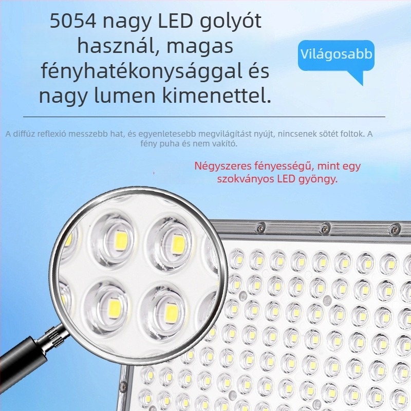 Napelemes kültéri LED-reflektor mozgásérzékelővel, IP65, öntött alumínium ház, LED 100W, Snow Wolf II Gen