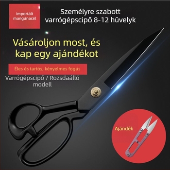 Nagy teherbírású szabóolló textíliák vágására, varráshoz és ruházathoz