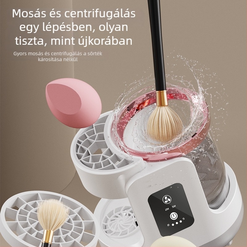Tölthető elektromos sminkecset tisztító, automata mosás és gyors szárítás
