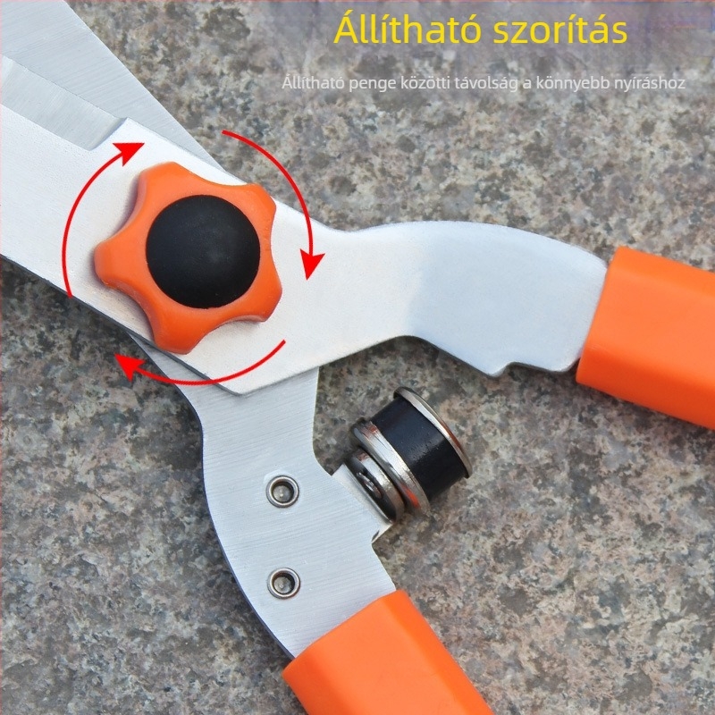 Macro kerti metszőolló teleszkópos nyéllel és kiterjesztett pengével, felületi bevonattal