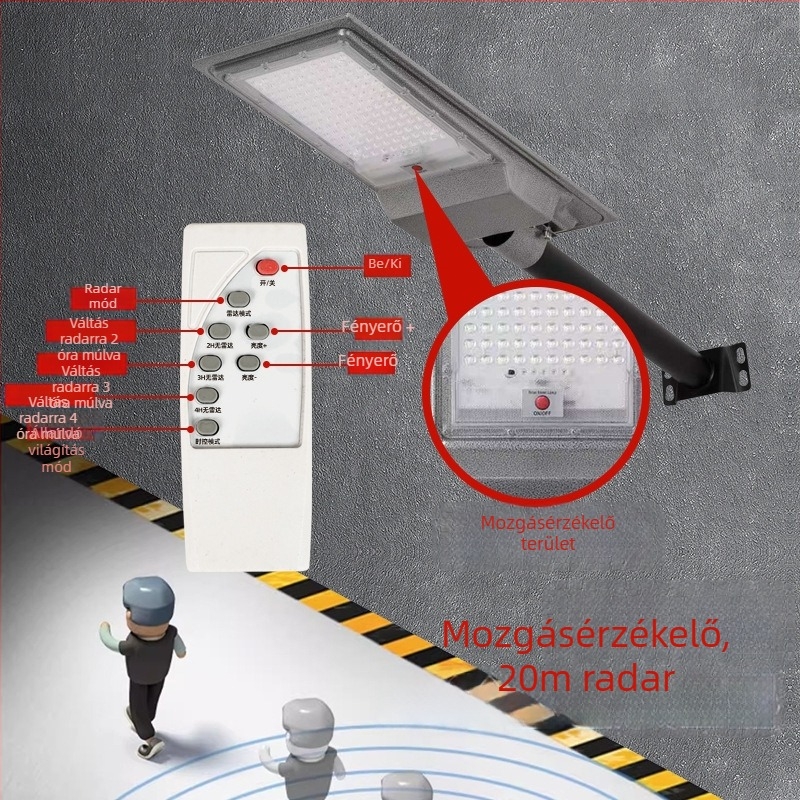 Napelemes Kültéri Lámpa Otthoni Kerthez – IP65 LED, 100W, 6V, Távirányító, Élettartam 5–8 év