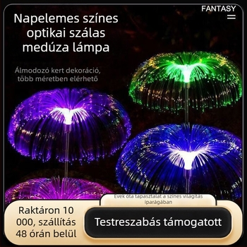 Napelemes medúza formájú fény optikai szálakkal, szilikon burkolat, IP65