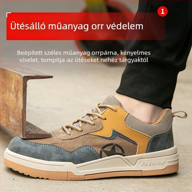 Szigetelt munkavédelmi cipő ütés- és átszúrás elleni védelemmel, suede + mikroszálas bőr, alacsony felső rész
