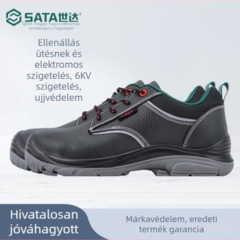 Szigetelt munkavédelmi cipő ujjvédelemmel — elektromos szigetelés, csúszásmentes, ütésálló, marhabőr felső, alacsony boka, modell FF003-35