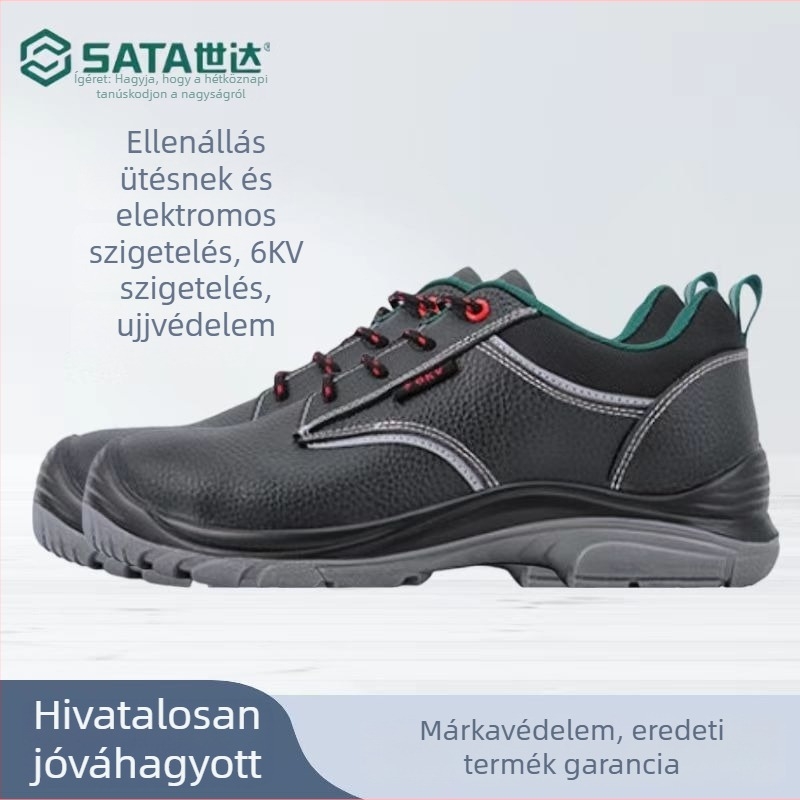 Szigetelt munkavédelmi cipő ujjvédelemmel — elektromos szigetelés, csúszásmentes, ütésálló, marhabőr felső, alacsony boka, modell FF003-35