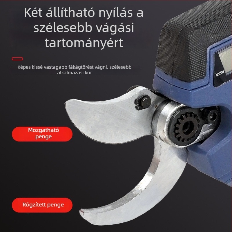Pattex lítium-ion akkumulátoros metszőolló, brushless motorral és digitális kijelzővel, újratölthető, vezeték nélküli kertészeti használatra