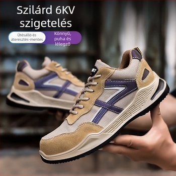Izolált 6KV védőcipő – ütésálló és átszúrás elleni védelem, légáteresztő, alacsony szárú, bőrszárnyú felsőrész, PU talp