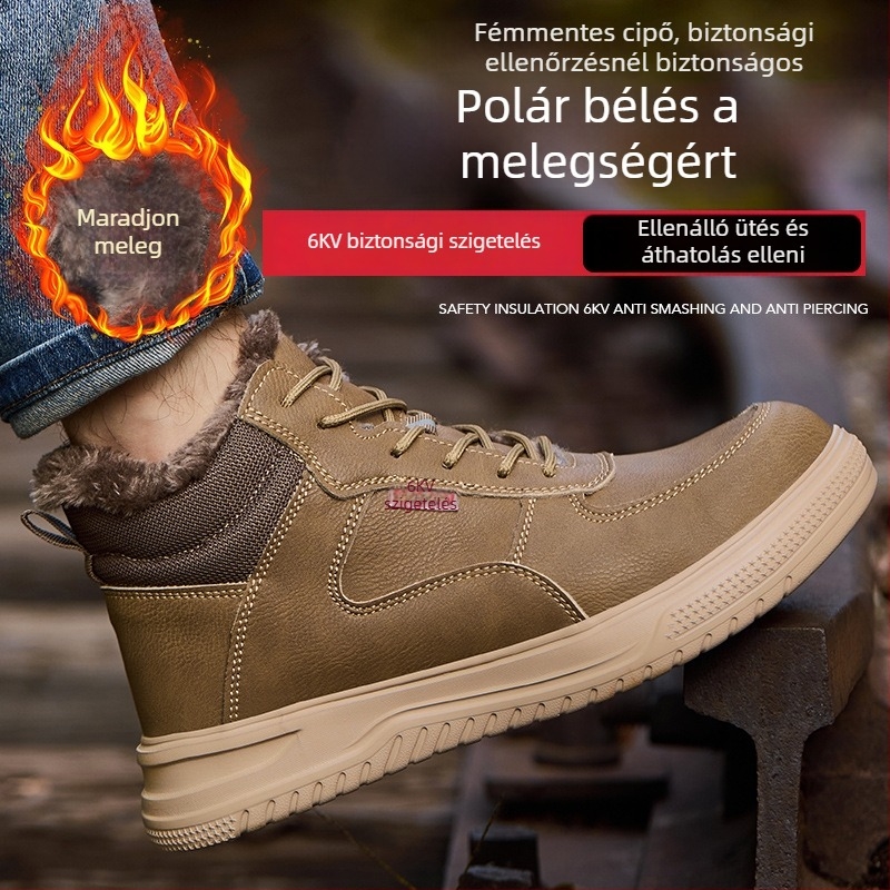 Szigeteltt munkavédelmi cipő mikro szálas bőrrel, víz- és olajálló, kopásálló, könnyű, anti-szúrás és anti-ütés védelemmel, alacsony fazon