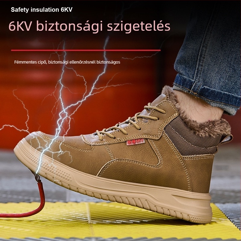 Szigeteltt munkavédelmi cipő mikro szálas bőrrel, víz- és olajálló, kopásálló, könnyű, anti-szúrás és anti-ütés védelemmel, alacsony fazon
