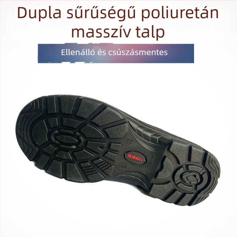 6kV-os szigetelt villanyszerelő cipő, egész éves használatra, velúr felső, ütésálló és kopásálló