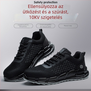10 kV szigetelt munkacipő, ütés- és átszúrásvédett, kopásálló, felső része hálós felületű, alacsony szárú