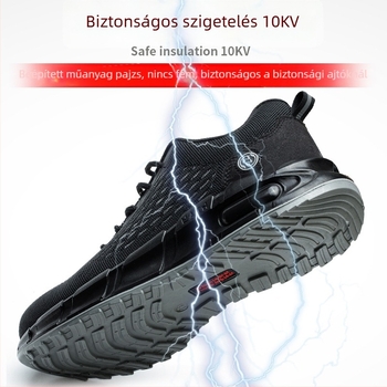 10 kV szigetelt munkacipő, ütés- és átszúrásvédett, kopásálló, felső része hálós felületű, alacsony szárú