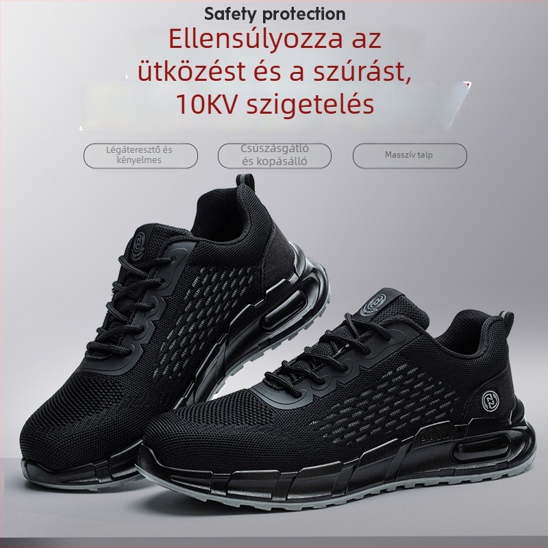 10 kV szigetelt munkacipő, ütés- és átszúrásvédett, kopásálló, felső része hálós felületű, alacsony szárú