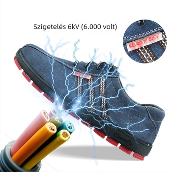 Szigeteléses elektromos szakembereknek készült biztonsági cipő, 6kV izoláció, tehénbőr, alacsony felső rész, átszúrás elleni, csúszásmentes talp