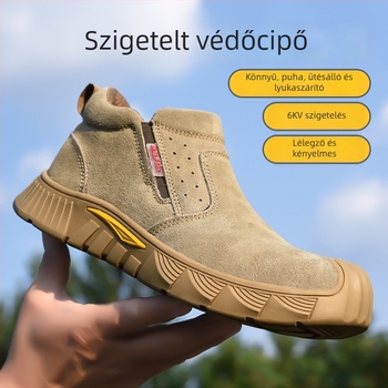 Szigeteléses munkavédelmi cipő műanyag-vas orral, Kevlar megerősítéssel, ütés- és átszúrás elleni védelemmel