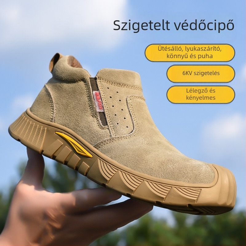 Szigeteléses munkavédelmi cipő műanyag-vas orral, Kevlar megerősítéssel, ütés- és átszúrás elleni védelemmel