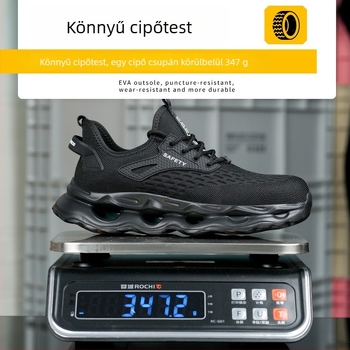 Férfiak biztonsági munkacipője – ellenálló a perforációval és ütés ellen, izolált műanyag orr, könnyű, lélegző talp