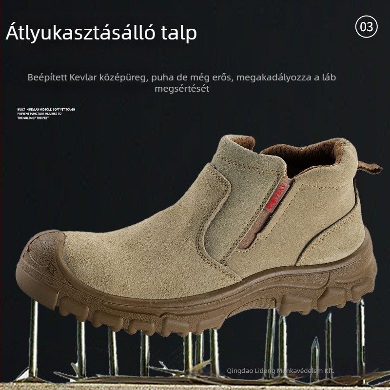 Magas szárú hegesztő munkavédelmi cipő – anti-perforáció, anti-ütődés, nubuk bőr, műanyag–acél orrkupa