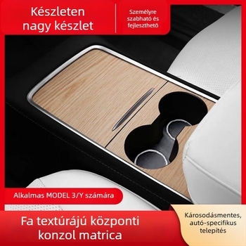 Center Console TPU védőfilm Tesla Model 3/Y-hoz — matt szénrost mintázat, átlátszó, logó nélkül