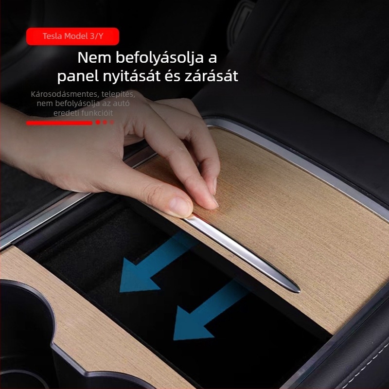 Center Console TPU védőfilm Tesla Model 3/Y-hoz — matt szénrost mintázat, átlátszó, logó nélkül