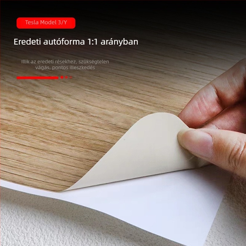 Center Console TPU védőfilm Tesla Model 3/Y-hoz — matt szénrost mintázat, átlátszó, logó nélkül
