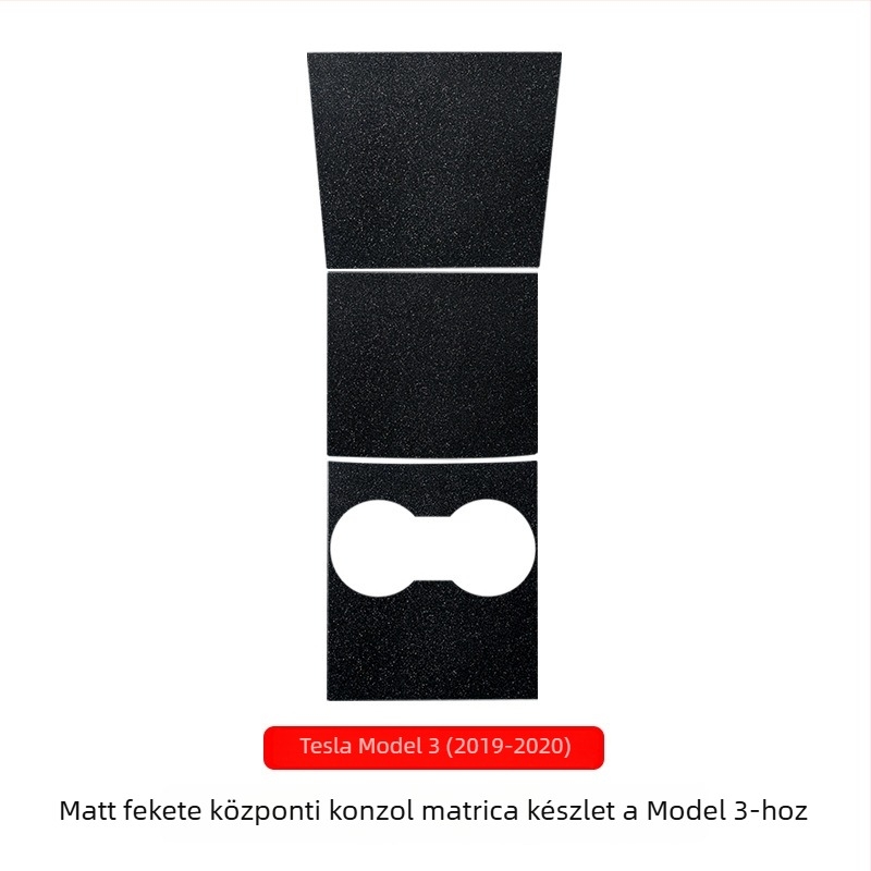 Center Console TPU védőfilm Tesla Model 3/Y-hoz — matt szénrost mintázat, átlátszó, logó nélkül