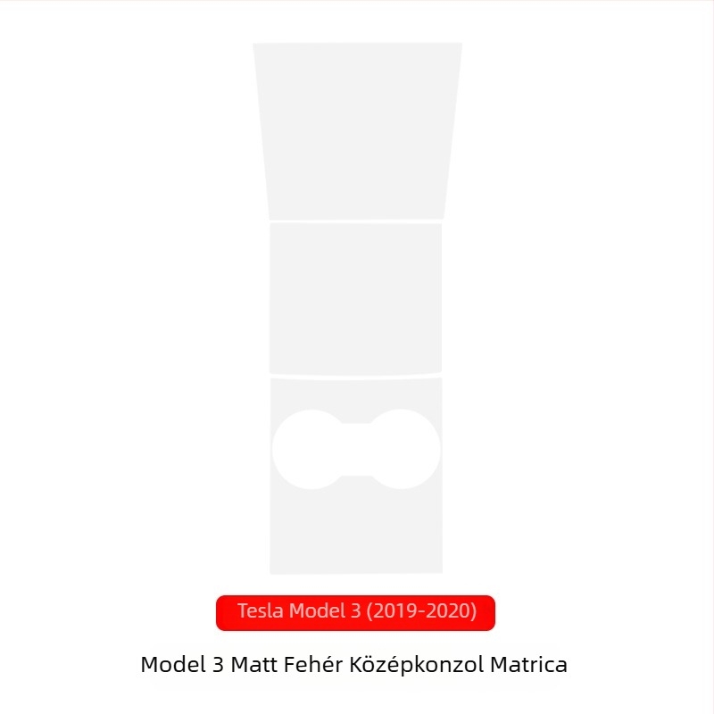 Center Console TPU védőfilm Tesla Model 3/Y-hoz — matt szénrost mintázat, átlátszó, logó nélkül
