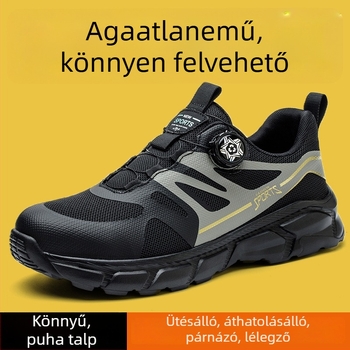 Acélorrú biztonsági cipő, ütésálló és áthatolás elleni védelem, könnyű puha talp, felsőrész TPU-háló