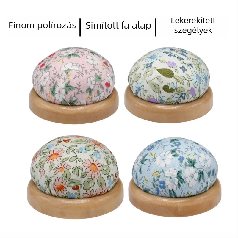 Varrótűtartó eszköz keresztszemes tárolására, fa alapú és PP cotton tűtartóval (fa alap, PP cotton tűtartó, keresztszemes tárolás, modern stílus, 40 g)