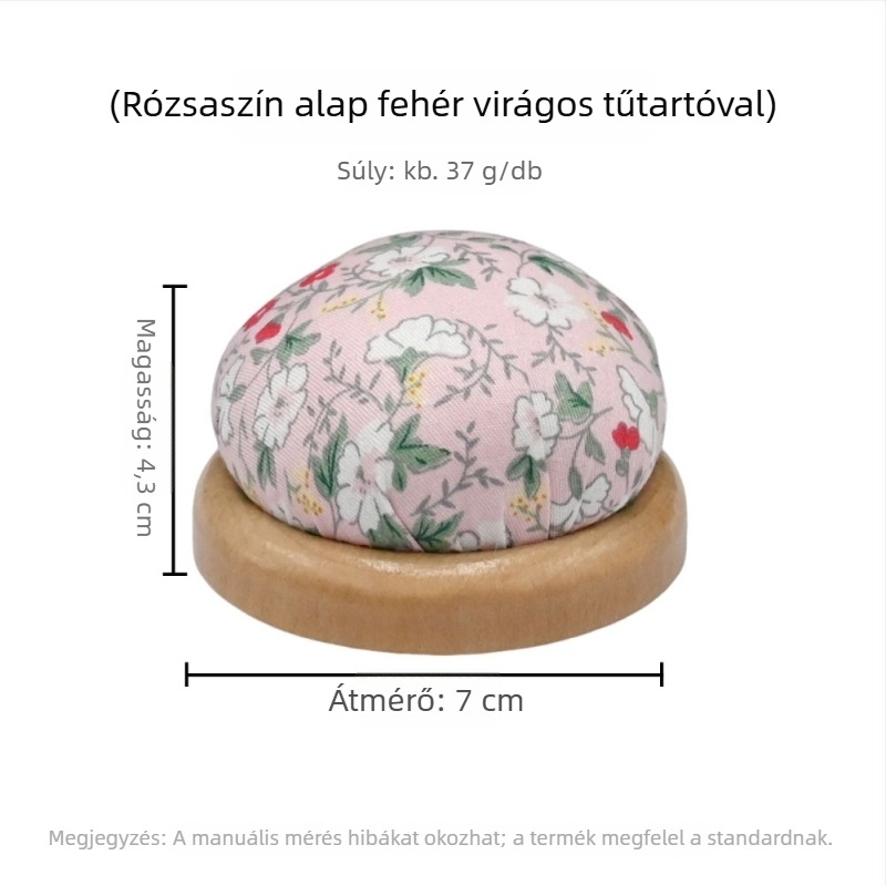 Varrótűtartó eszköz keresztszemes tárolására, fa alapú és PP cotton tűtartóval (fa alap, PP cotton tűtartó, keresztszemes tárolás, modern stílus, 40 g)