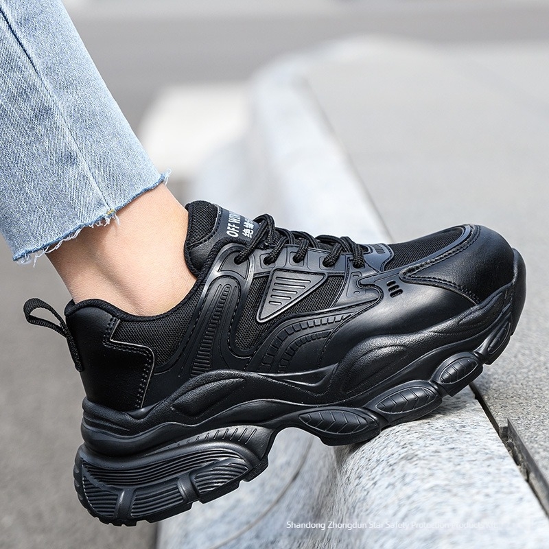 Női biztonsági cipő, anti-ütés és anti-perforáció védelem, négy évszak, kültéri kempingcipő, műanyag-vas orr, csúszásmentes talp