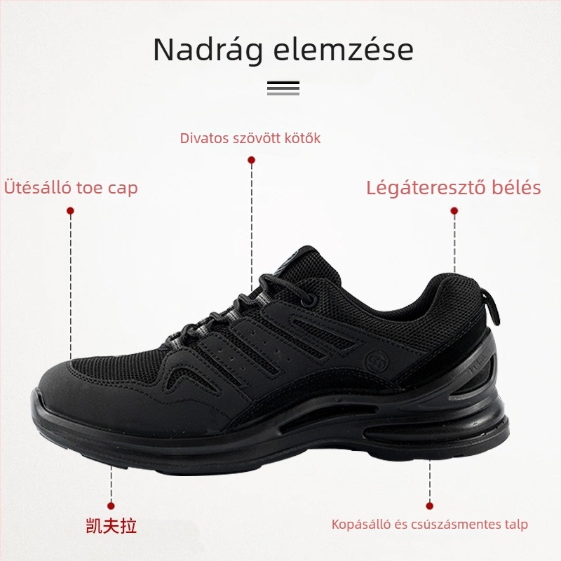Hegesztő védőcipő: átszakítás és ütés elleni védelem, mikroszálas bőr, alacsony felső rész