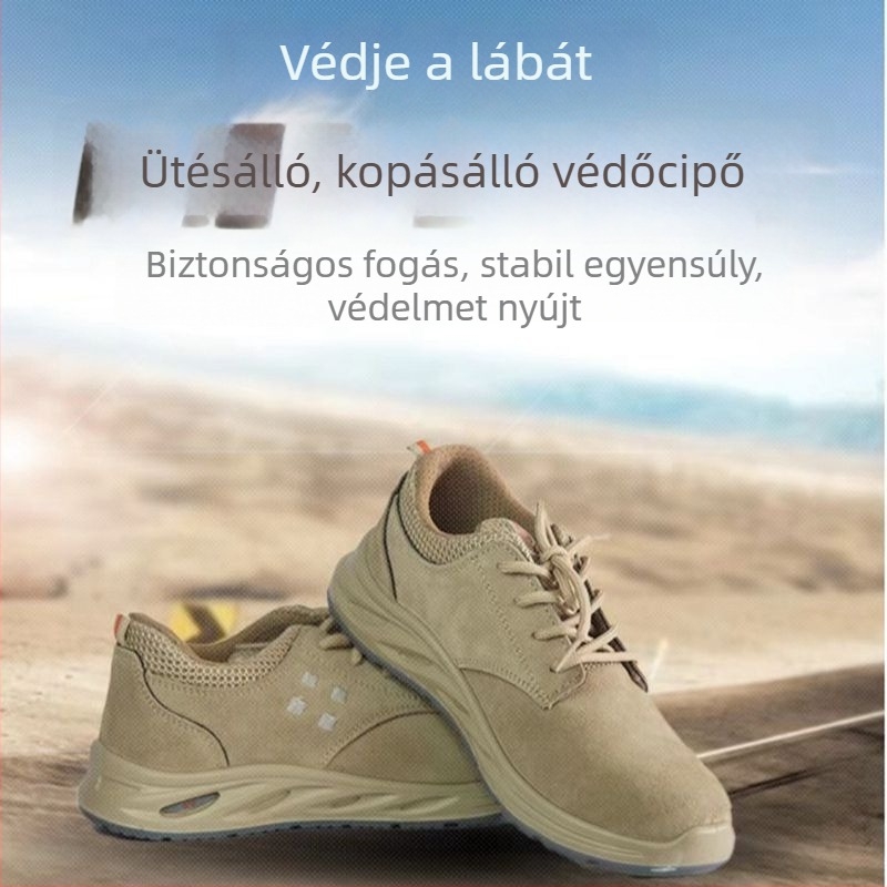 Munkavédelmi munkacipő, ütés- és perforáció elleni védelem, 6KV szigetelés, műanyag orr rész, velúr felsőrész, lélegző és kopásálló