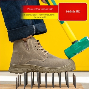 Magas szárú védőmunkacipő – ütésálló, perforáció-ellenálló, csúszásmentes, szigetelt, hegesztési biztonság